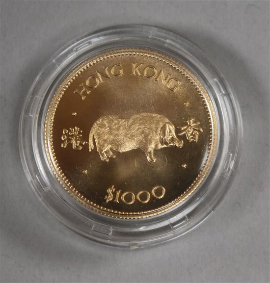 A Royal Mint Hong Kong 22ct gold Lunar Year $1000 coin,